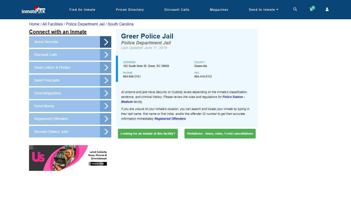 Greer Police Jail & Inmate Search - Greer, SC