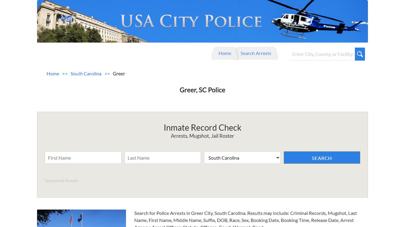 Greer, SC Police | Jail Records